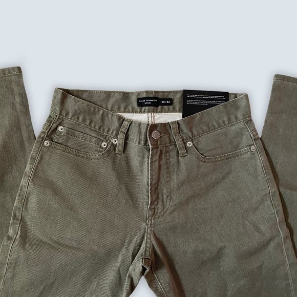 New Club Monaco Super Slim Denim Green Jeans Size 28/32 - Picture 3 of 5